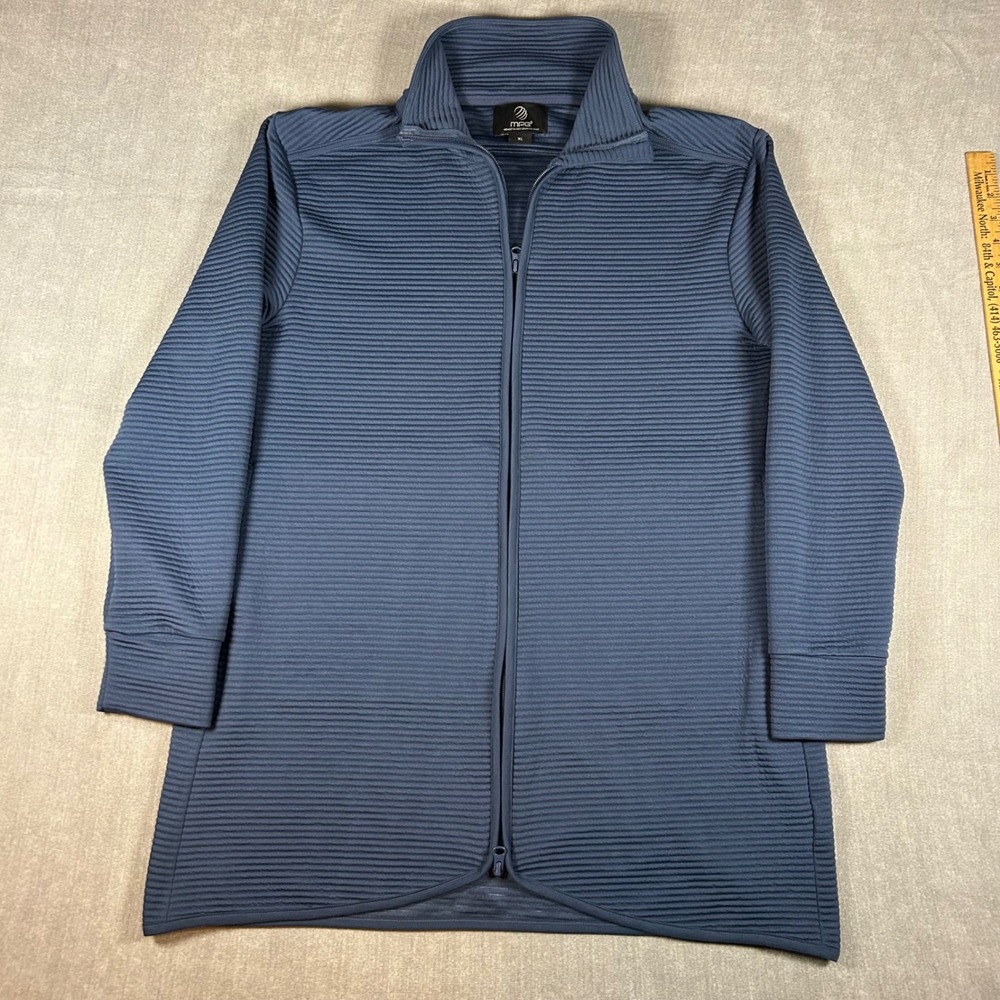 MPG Mondetta Performance Gear Womens XL Blue Ribbed Full Zip Athletic Jacket